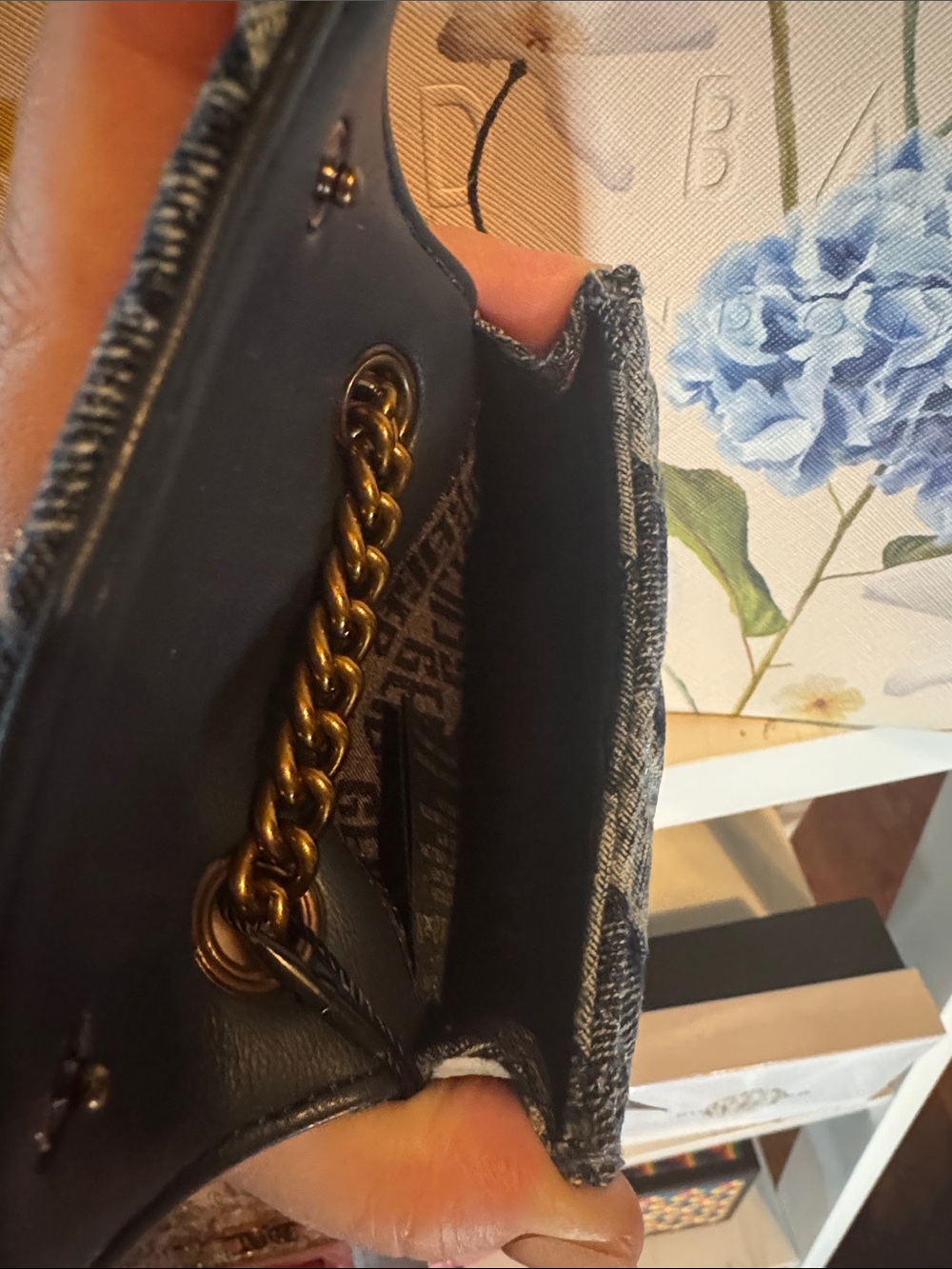 Kurt Geiger Mini Denim Quilted Bag - Blue - Picture 6 of 7